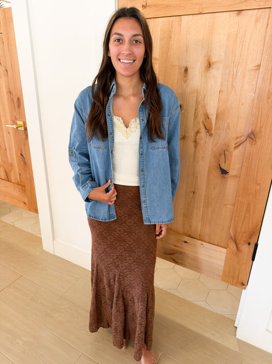 Cinnamon Lace Maxi Skirt