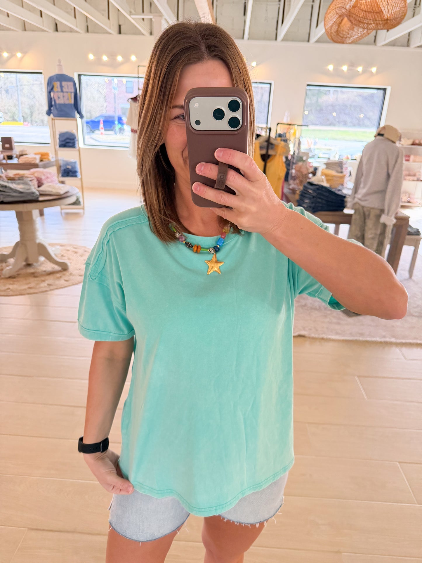 Acid Wash Tee, Mint