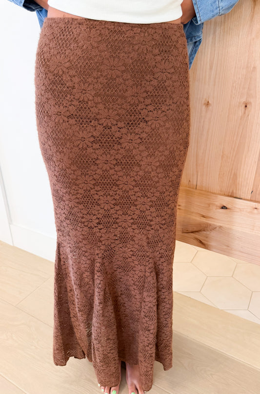 Cinnamon Lace Maxi Skirt