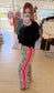 Leopard Stripe Wide Leg Pants