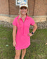 Active Front Zip Mini Dress, Punch