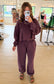 Mineral Wash Cropped Sweatshirt, Cherry