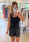 Mineral Washed Terry Short, Black