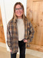 Oversized Plaid Flannel Button Down Shirt, Oat