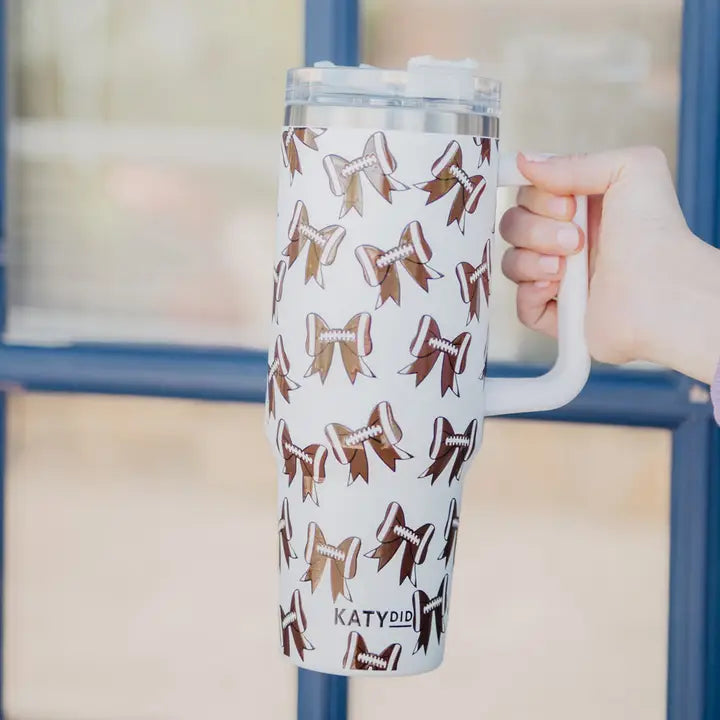 40oz Football Bows Tumbler