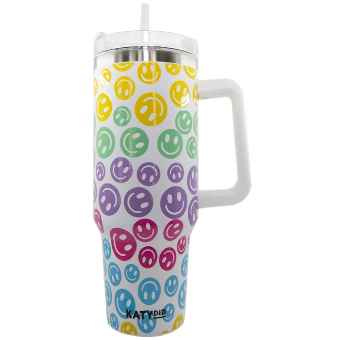 40oz Pastel Happy Face Tumbler