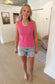 Sleeveless Sweater Tank, Hot Pink