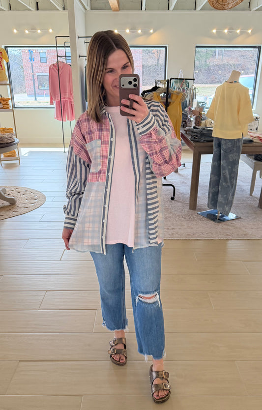 Mixed Signals Button Down
