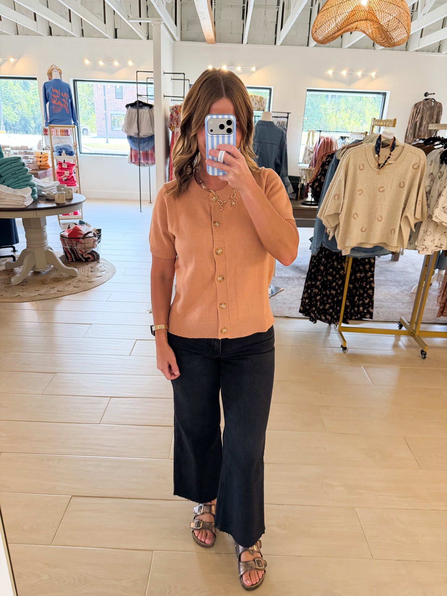 Button Down Short Sleeve, Terracotta