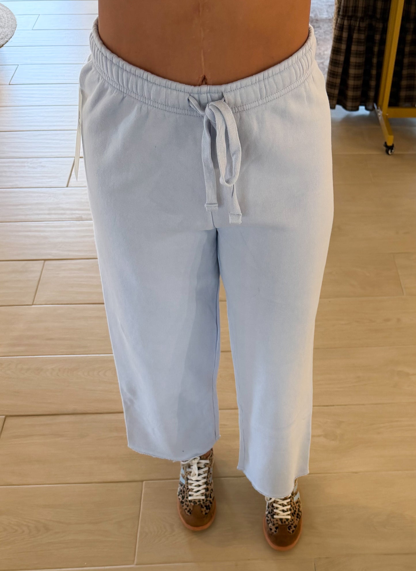 Malibu Wide-Leg Fleece Pants, Halogen Blue