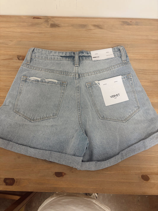 Vervet Mid Rise Double Cuffed Boyfriend Shorts