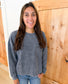 Washed Pocket Long Sleeve Rib Top, Multiple