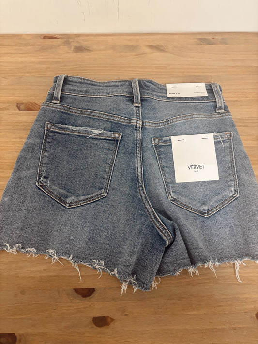 Vervet High Rise A Line Denim Shorts