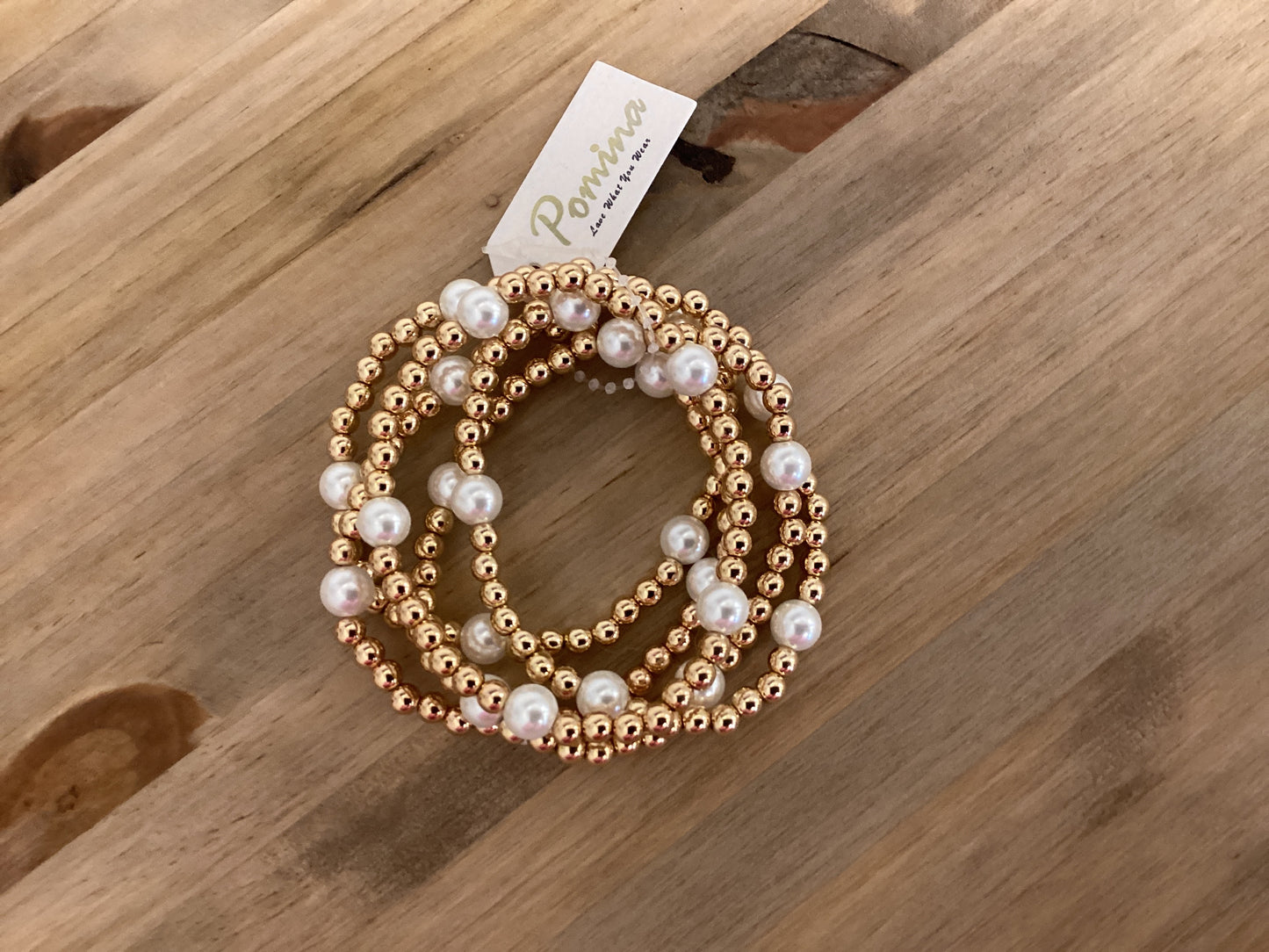 Pearl Beaded Stacked Bracelet