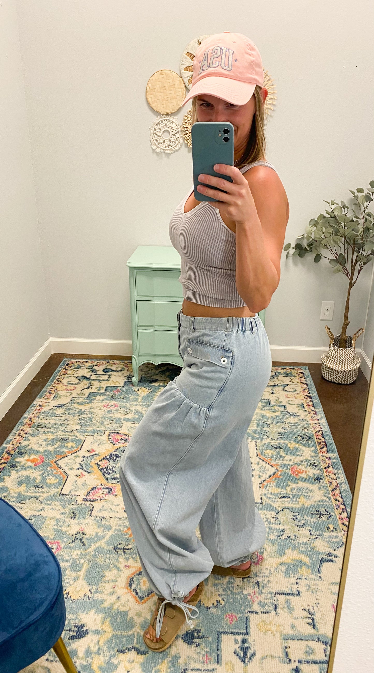 Coastal Cargo Jogger Wide Leg Denim