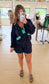 French Terry Playful Set, Navy/Mint Green