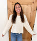 Roll Up Raw Edge Long Sleeve Sweater, Multiple