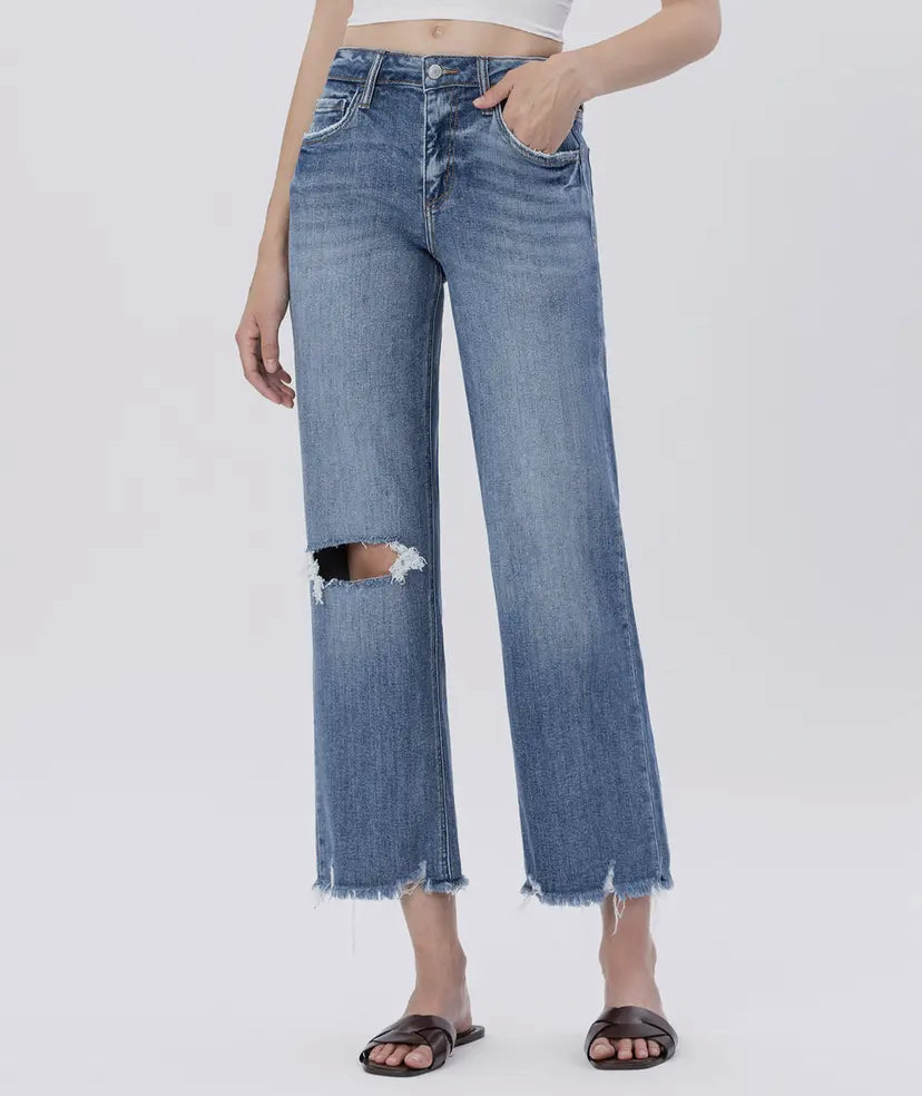 Lovervet High Rise Dad Slim Wide Jeans