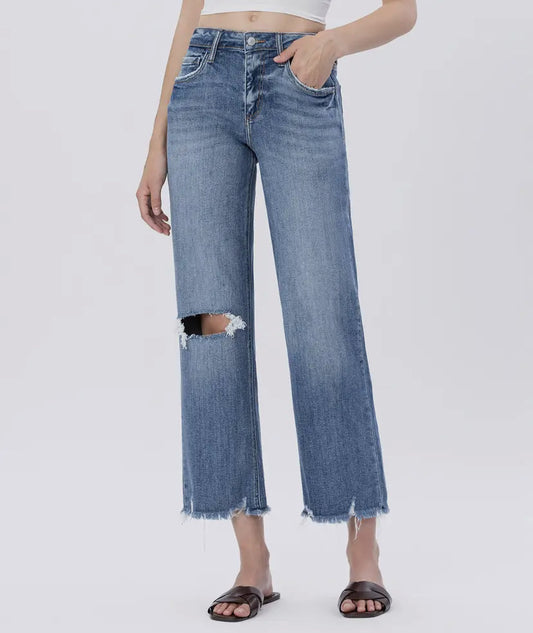Lovervet High Rise Dad Slim Wide Jeans