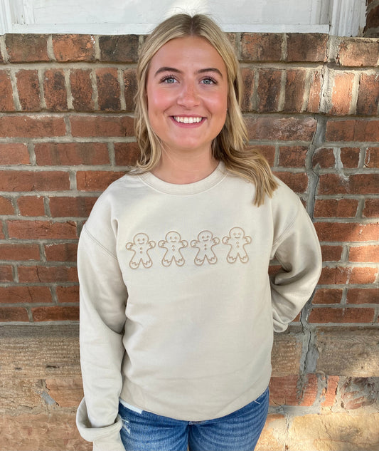 Gingerbread Embroidered Sweatshirt