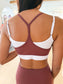 Venice Contrast Double Strap Sports Bra, Rosewood