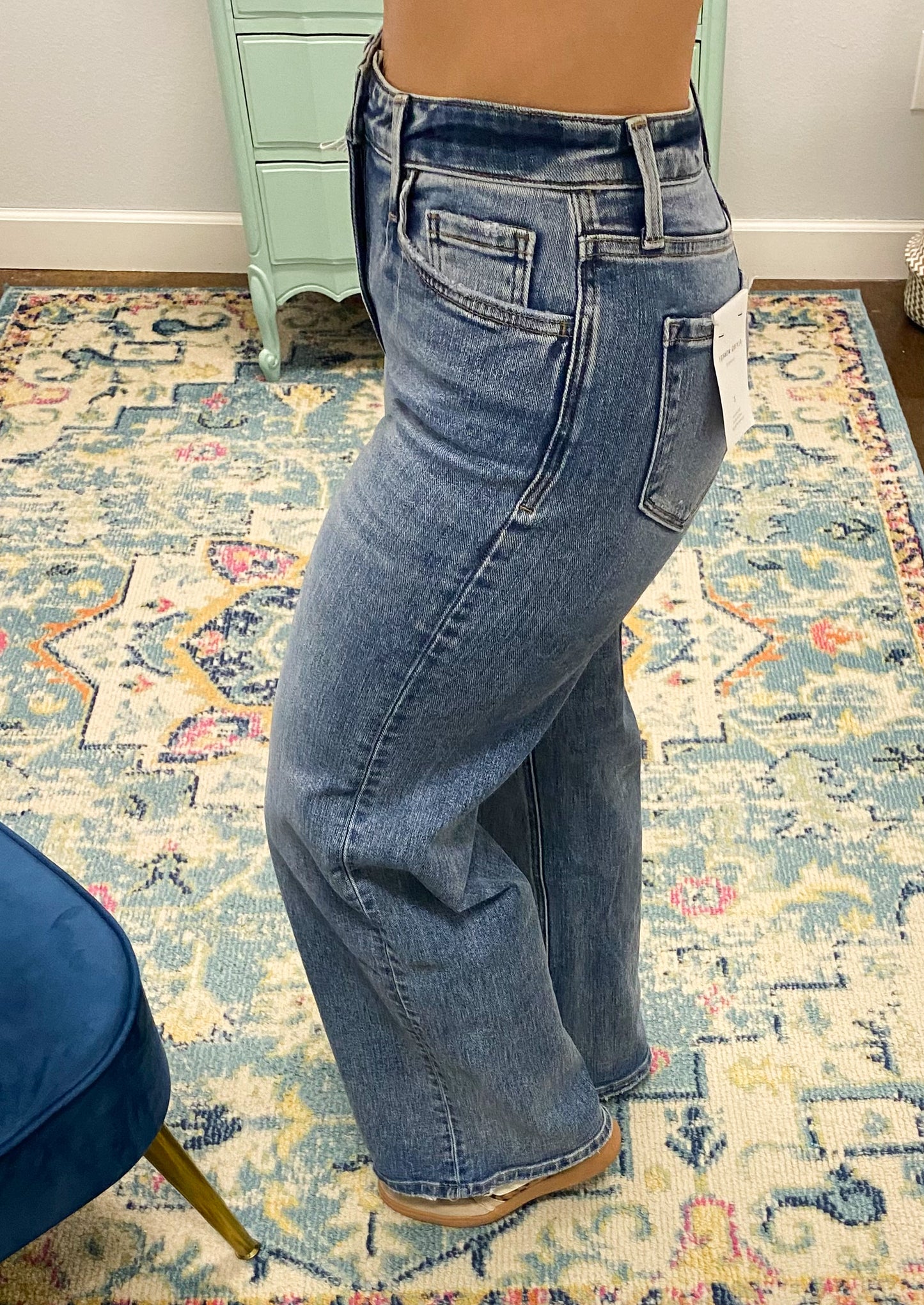 Flying Monkey High Rise Wide Leg Jeans