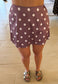 Polka Dot Satin Mini Skirt