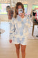 Patchwork Quilted Mock Neck Pullover, Blue
