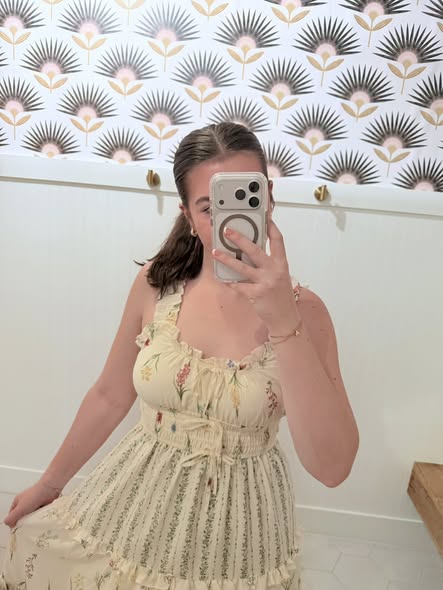 Floral Colorblock Ruffle Tiered Midi Dress