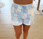 Patchwork Quilted Shorts, Blue