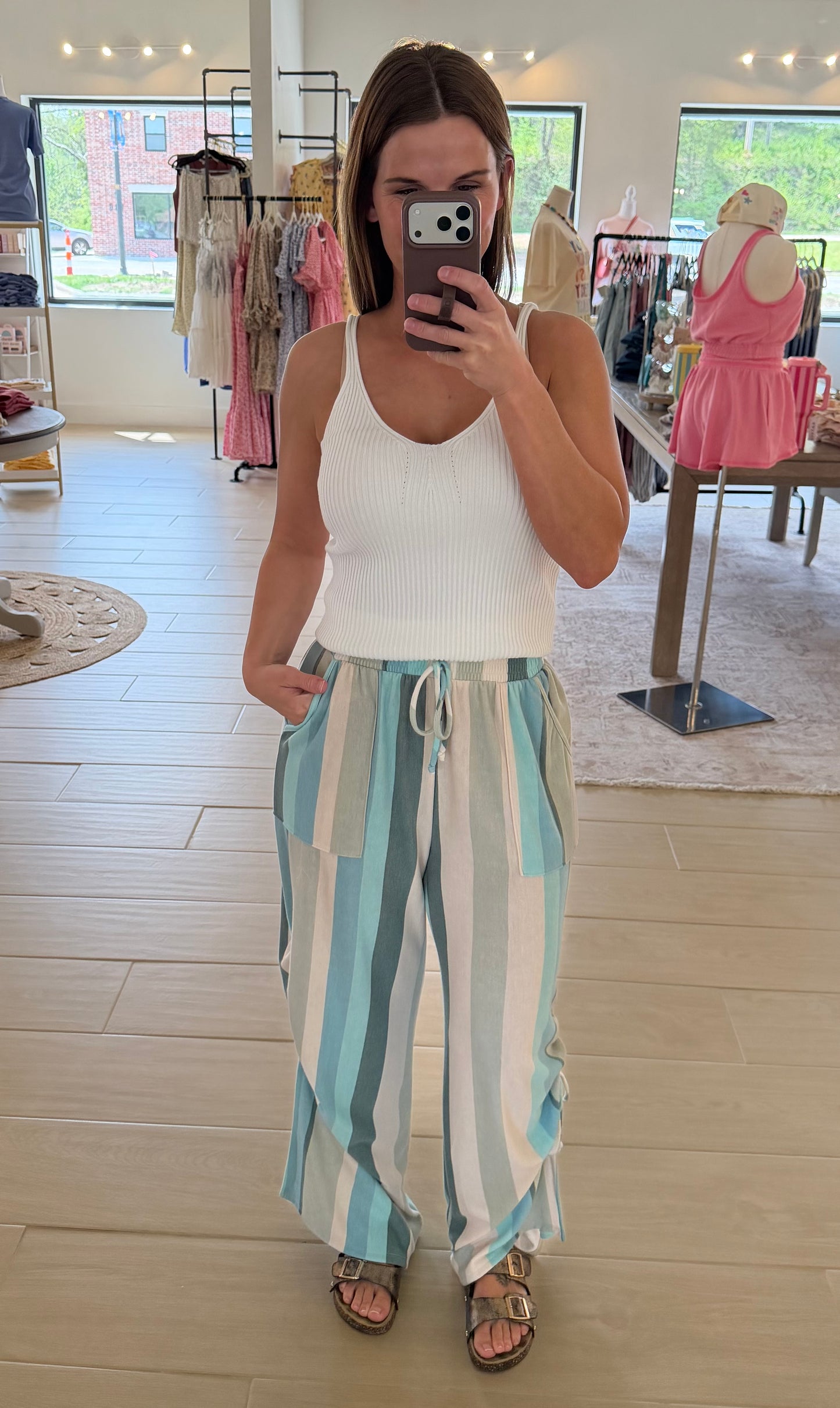 Seaside Stroll Pants, Jade Multi