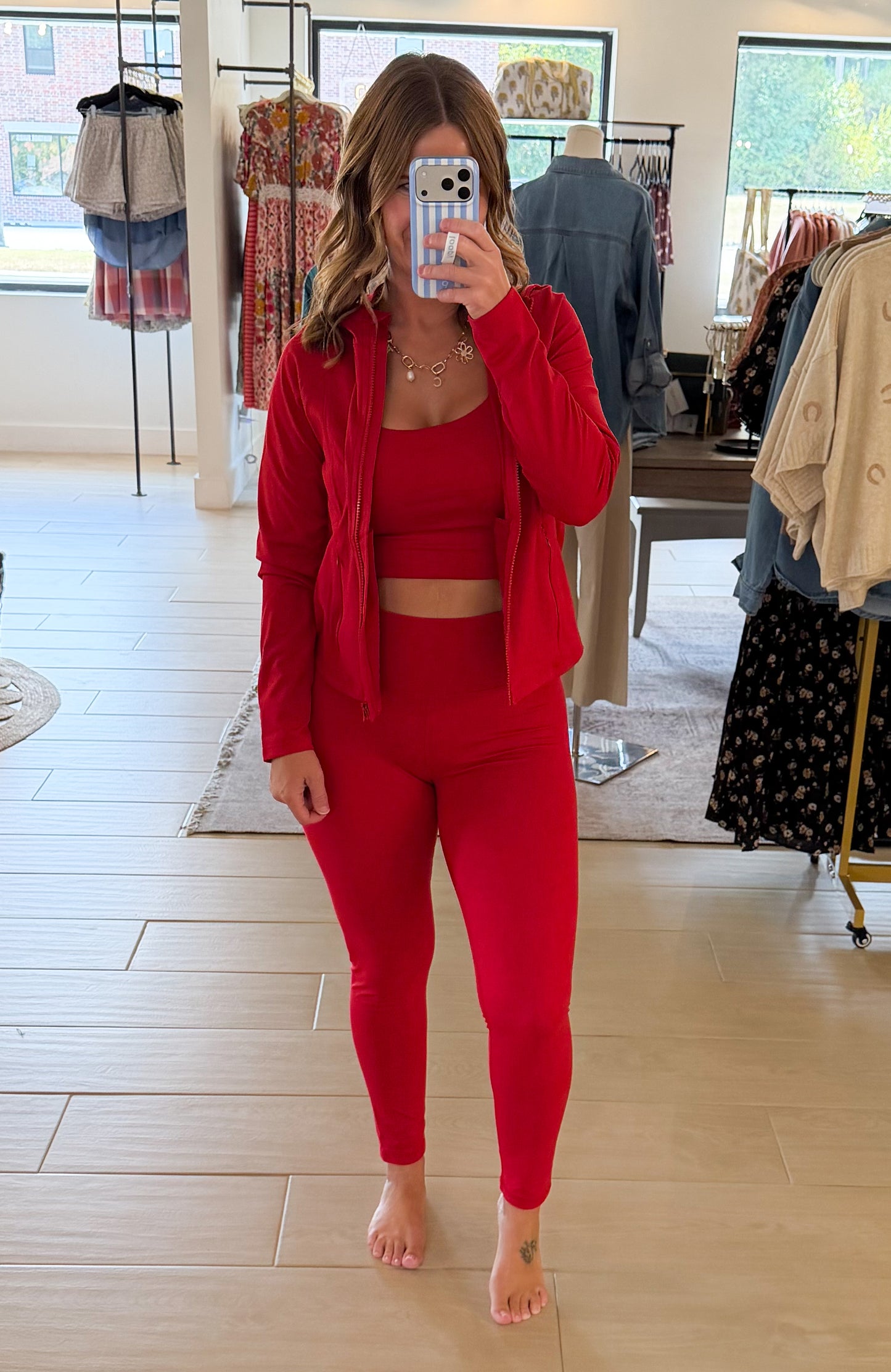 Venice Cloud Light Contour High-Waisted Leggings, Smitten Cherry