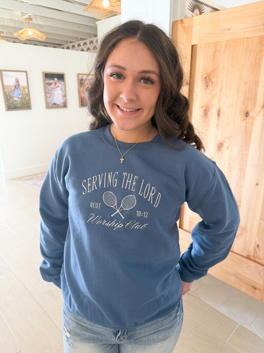 Embroidered Serving the Lord Sweatshirt