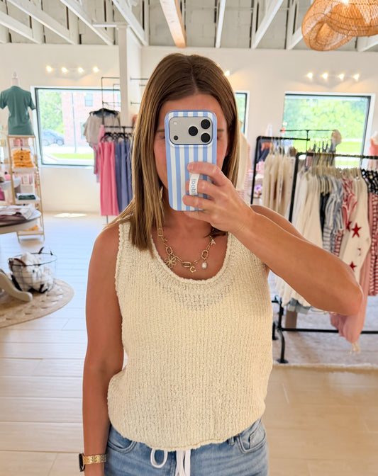Textured Sweater Tank, Ivory