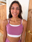 Venice Contrast Double Strap Sports Bra, Mulberry