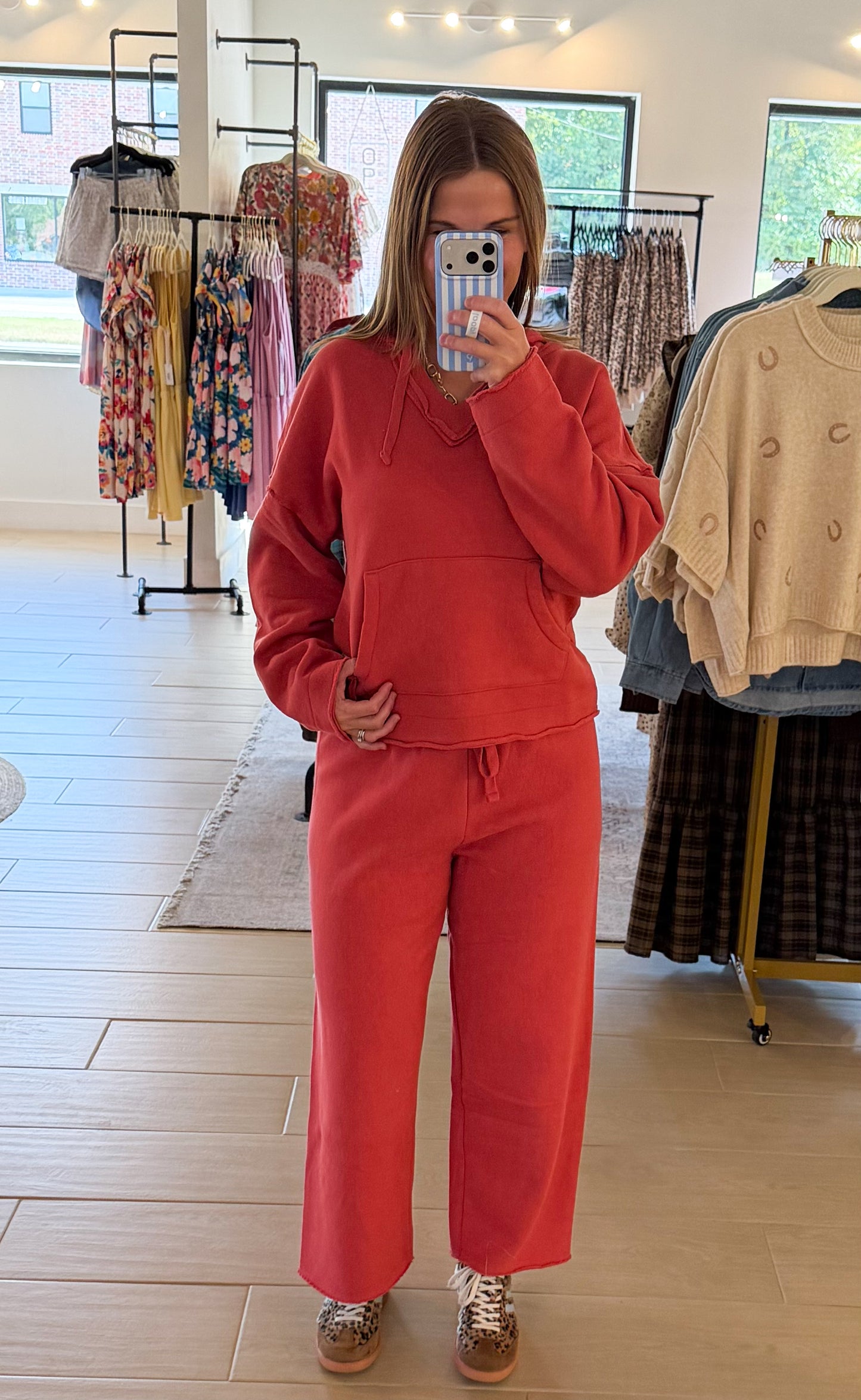 Malibu Air Cotton Hoodie, Blushed Brick