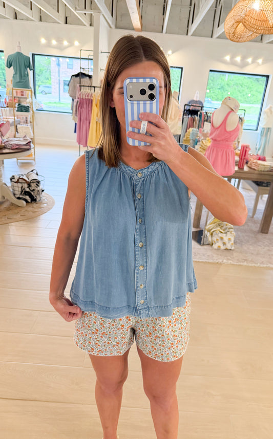 Denim Button Up Tank