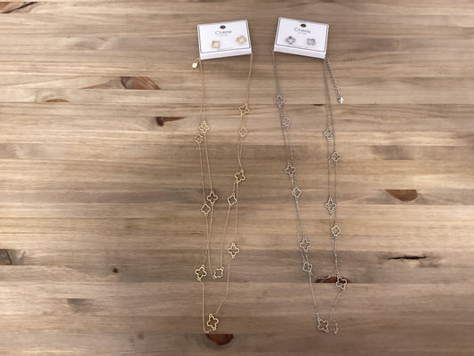 Clover necklace w/ earrings