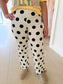 Polka Dot Stretchy Denim Pants
