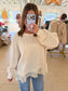 Lace Trim Thermal Top, Cloud