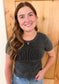Washed Ribbed Short Sleeve Tee, Multiple Colors