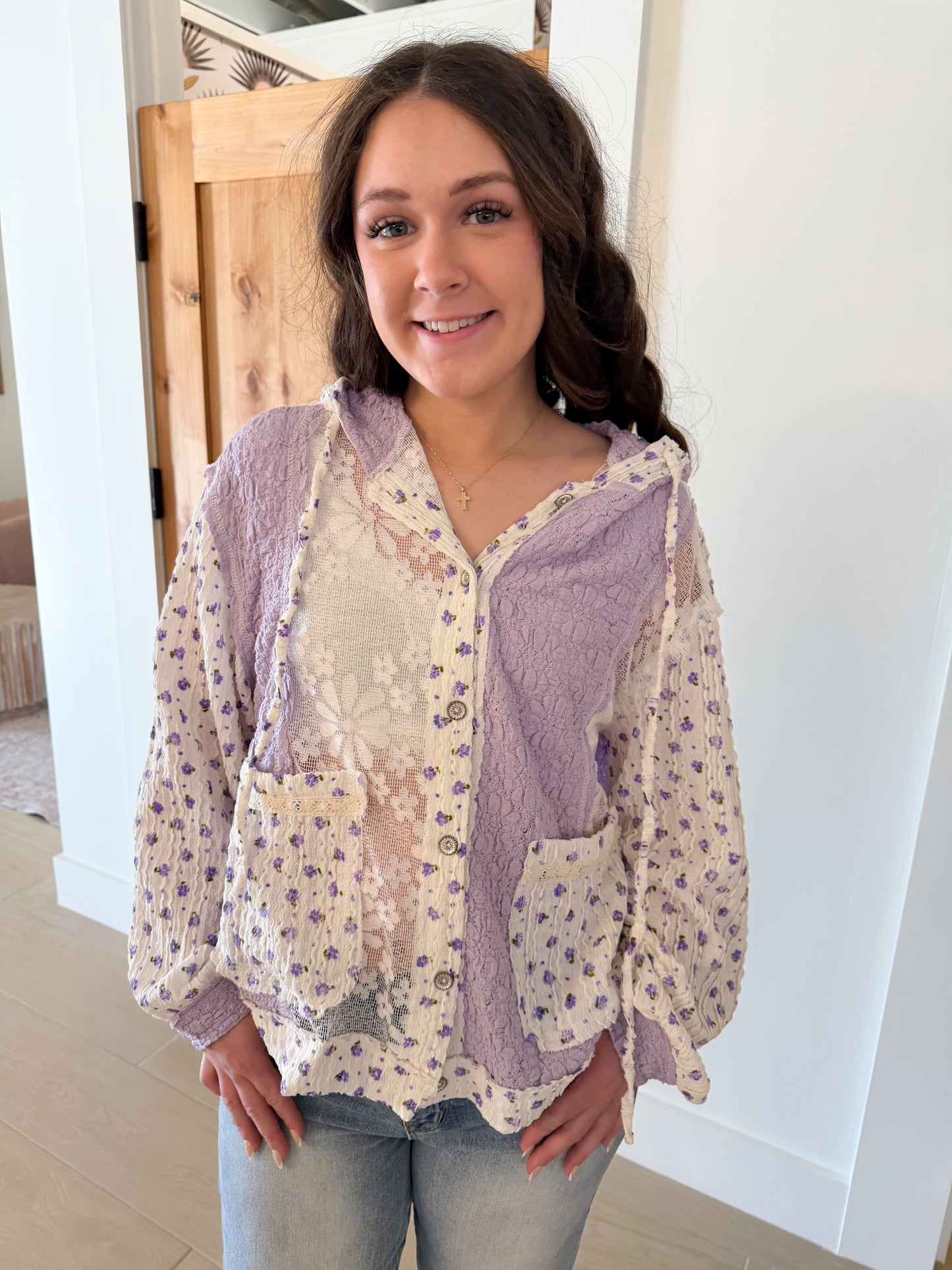 Luna Lace Button Up