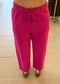 Malibu Wide-Leg Fleece Pants, Plum Pink