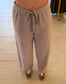 Malibu Wide-Leg Fleece Pants, Silken Taupe