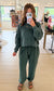 Mineral Wash Cropped Sweatshirt, Dark Green