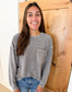 Washed Pocket Long Sleeve Rib Top, Multiple