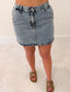 Cotton Denim Mini Skirt