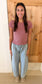 Drawstring Barrel Denim Pants, Denim