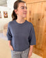 Exposed Seam Short Sleeve Sweater, Mulitple