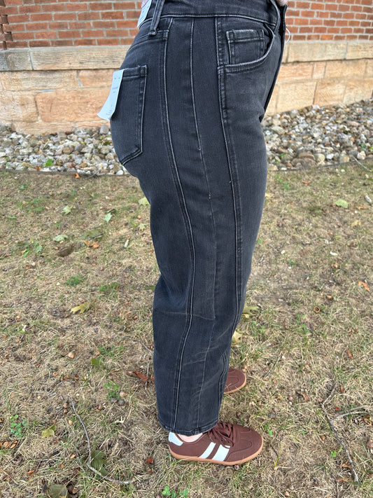 Flying Monkey, High Rise Ankle Barrel Leg Jeans